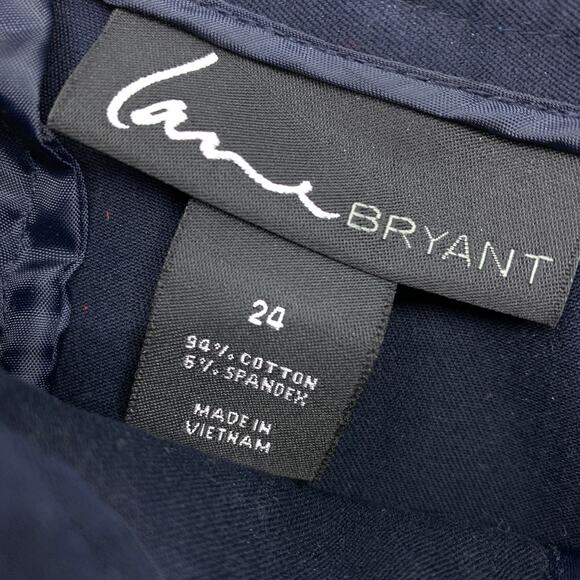 SOLD Lane Bryant Pants Women's Plus Size 24 Crop Navy Blue Slash Pockets - Picture 8 of 8